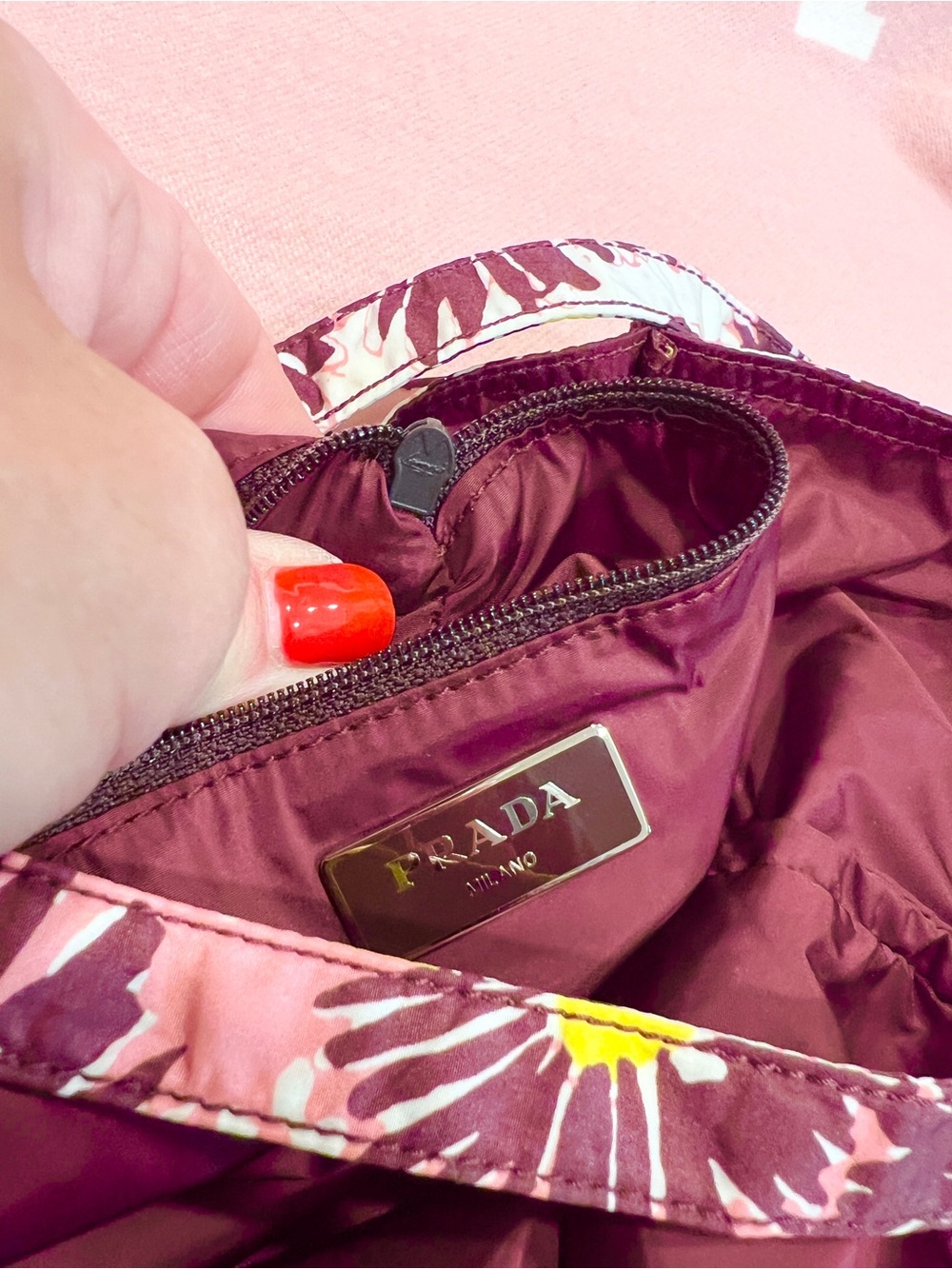 Prada⭐️Auth! Floral Shoulder Bag in Pink, Brown & Yellow! New!⭐️CARD! Offers?!! - Picture 7 of 14